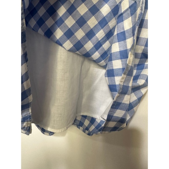 Lumiere Anthropologie Gingham Print Tie Front Dress Blue & White Size Large NWT - Picture 7 of 15